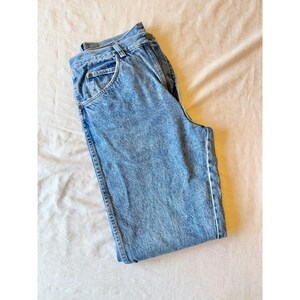 Vtg 1985 Wrangler Red Label Jeans Made in USA Broken Twill Blue Denim 33x32 image 3