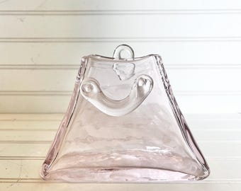 Pink Memphis Glass Purse Wall Vase - 1993
