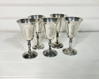 Set of 5 Vintage Mini Goblets Eales 1779 E.P.N.S (Electro Plated Nickel Silver)