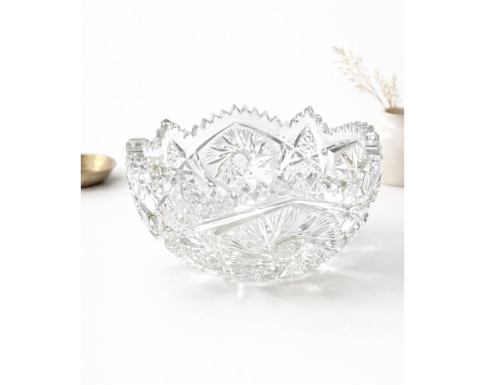 American Brilliant ABP Large Cut Crystal Glass Bowl