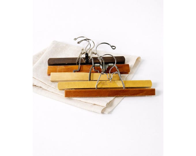 Vintage Wooden Clamp Pant Hangers