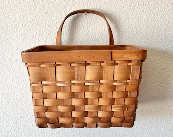 Vintage Wall Hanging Splint Weave Basket - 10"
