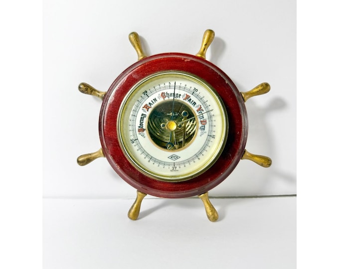 Vintage West Germany ATCO Ship's Wheel Barometer