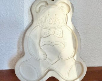 Pampered Chef Teddy Bear Stoneware Cookie Mold