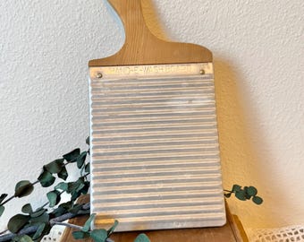 Vintage Hand-E Wash Board Made of Wood and Tin