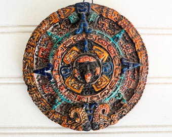 Aztec Sun Calendar Mini Wall Plaque