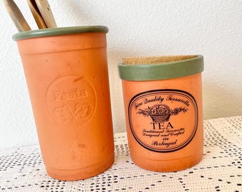 Casa Verde Terracotta Crock Canisters Made in Portugal