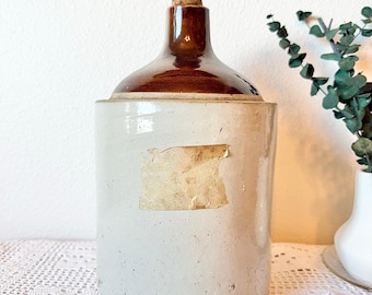 Antique Two Toned Primitive Large Stone Whiskey Crock