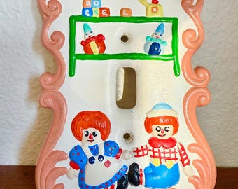 Vintage Raggedy Ann and Andy Light Switch Cover