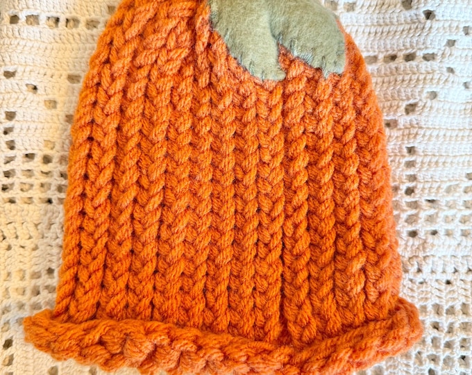 Handmade Crochet Infant Baby Pumpkin Hat