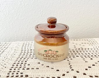 Peach Preserves Mini Lidded Kitchen Crock Jar