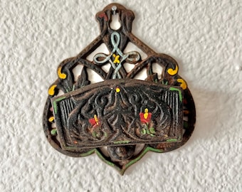 Wilton Vintage Cast Iron Hand Painted Wall-Mounted Match Holder -