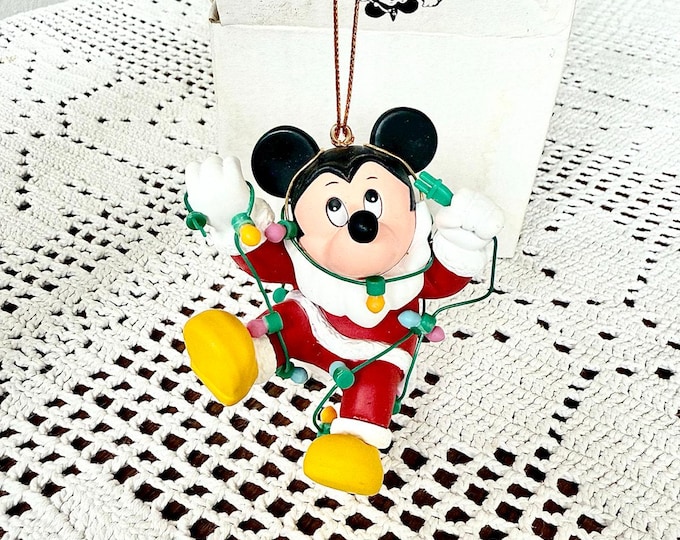 Vintage Mickey Mouse Christmas Lights Collectible Ornament