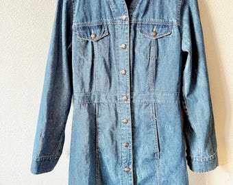 Vintage 90's Women's Denim Dress St. John's Bay Size Medium