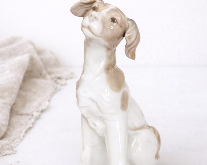 Nao by Lladró Porcelain Sitting Dog Figurine - Handcrafted in Spain