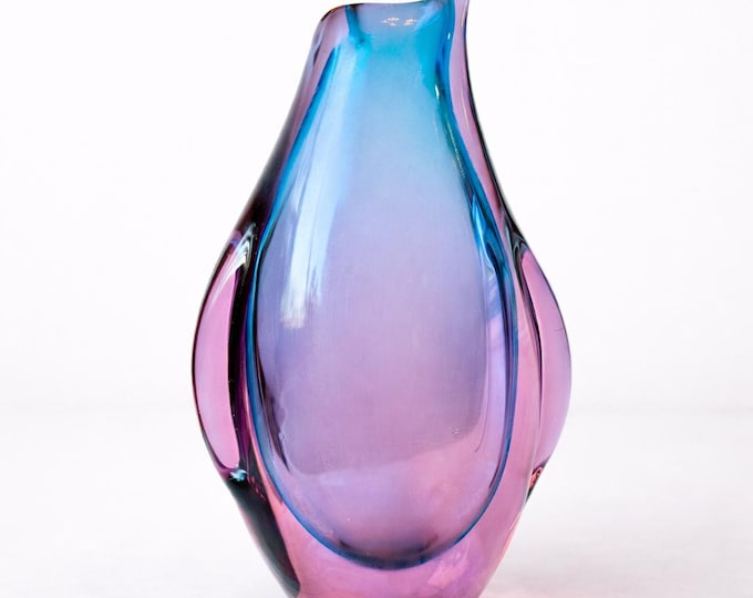 Mid Century Penguin Decorative Glass Vase (Murano Style)