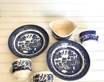 6 Piece Blue Willow Set