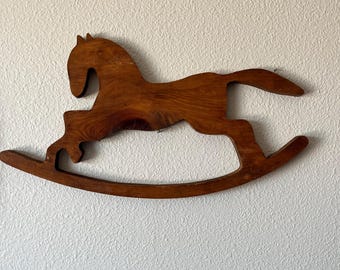 Vintage Wooden Rocking Horse Wall Hanging