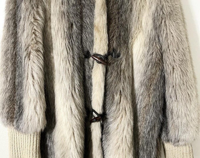 Vintage Jordache Brown Faux Fur Coat Size S (7/8)