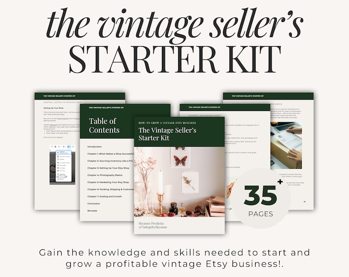 Vintage Etsy Shop Guide: Beginner's eBook (Digital Download) | Etsy SEO