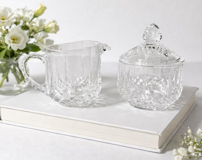 Cristal D'Arques-Durand Longchamp 24% Lead Crystal Creamer and Sugar Bowl