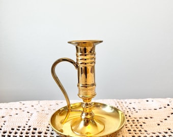 Brass Chamber Candlestick Holder