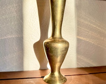 Vintage MCM Tall Brass Vase