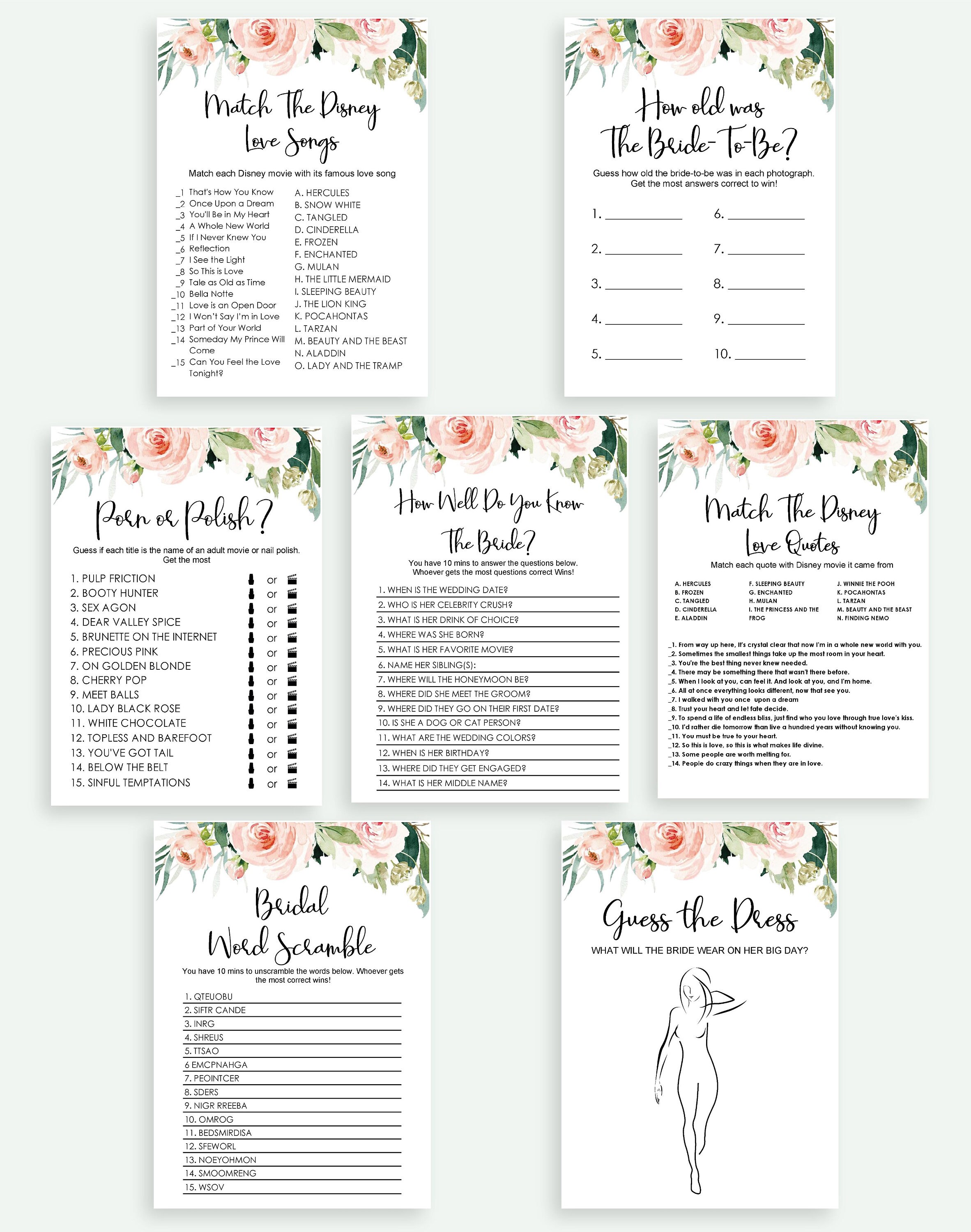 Hen's Night Drink If Game Bachelorette Party Games Fun Etsy