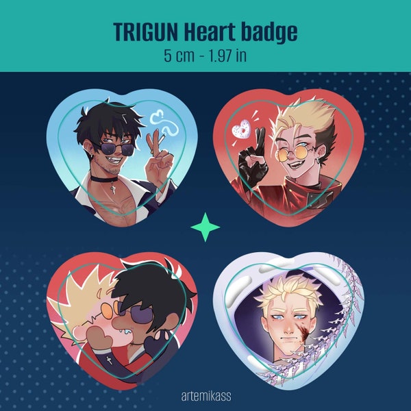 TRIGUN heart badges