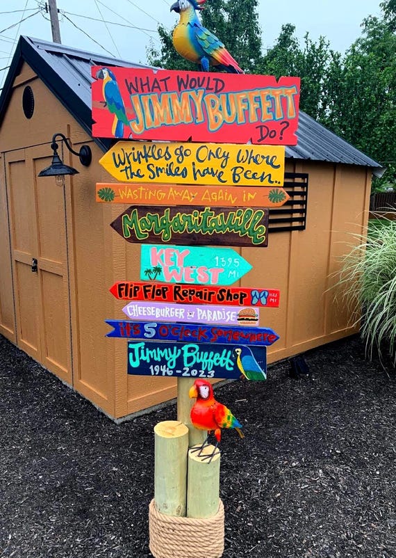 Handmade Tiki Bar Sign: It's 5 O'Clock Somewhere - Tropical Decor