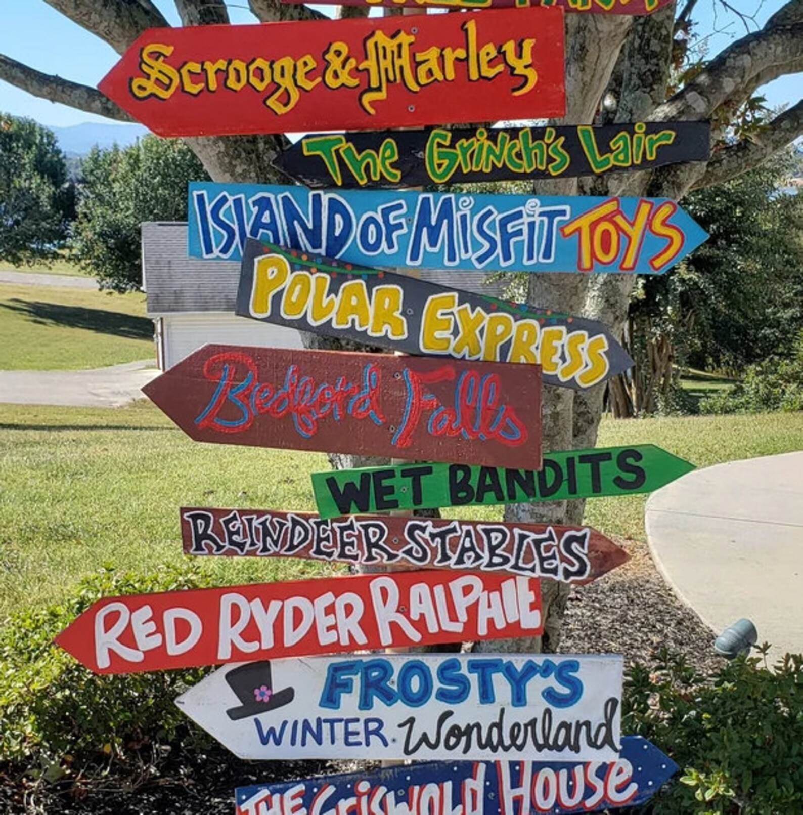 Christmas Signpost , Directional Signs , Holiday Home Decor, Wooden ...