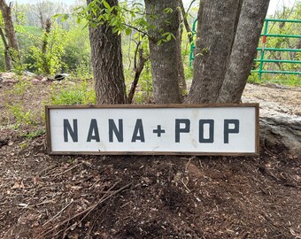Placa de fazenda personalizada: madeira de pinho maciça pintada à mão, nome de família personalizado