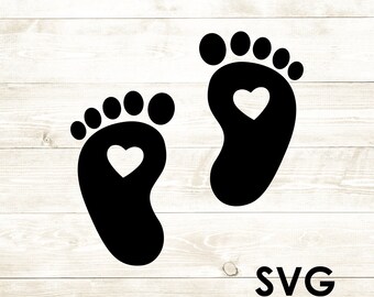 Download Baby Feet Heart Svg