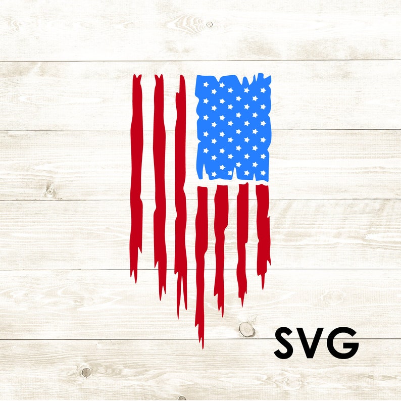 Download Distressed American Flag Vertical Colored SVG Digital | Etsy