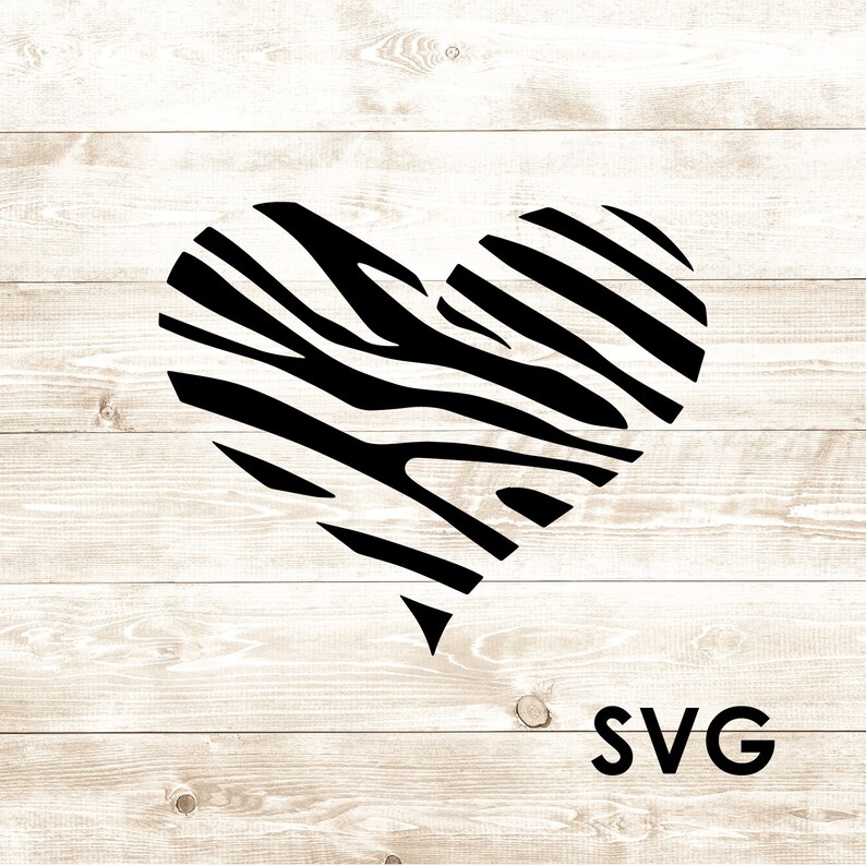 Download Zebra Heart Pattern Print SVG Digital Download | Etsy