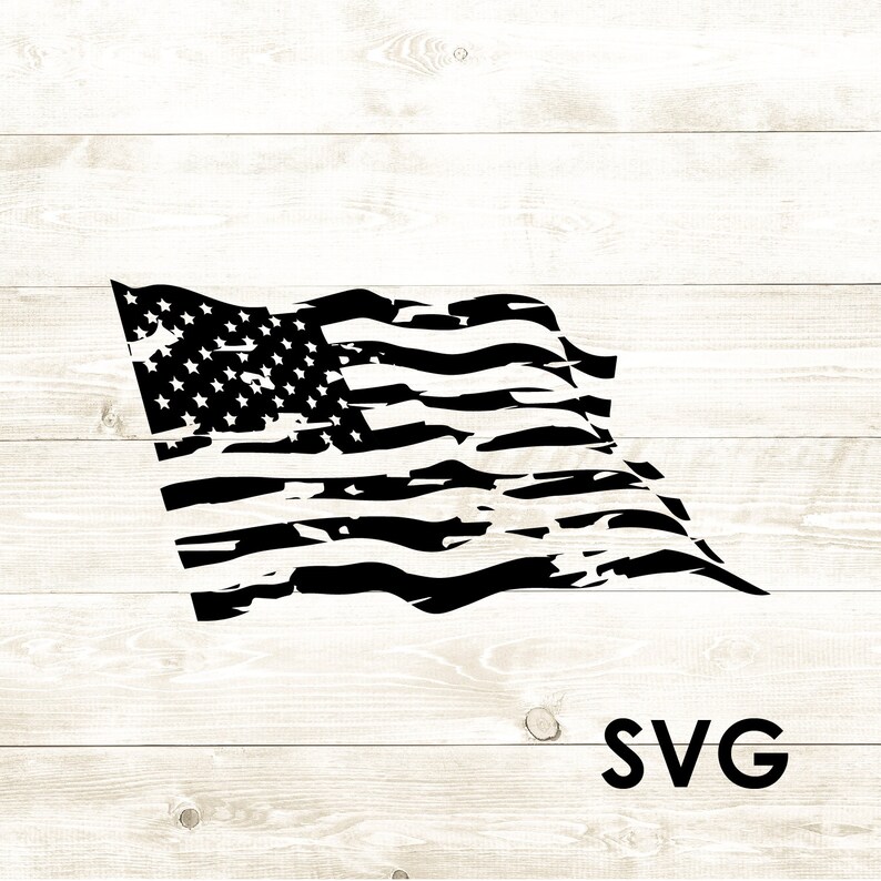 Download Distressed Tattered American Waving Flag SVG Digital | Etsy