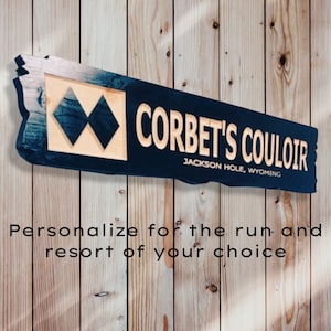 Custom wood rustic plank Ski / bike trail carved sign