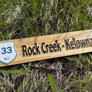 Personalised 3”x13” Mini mountain highway wood carved sign