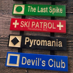 CUSTOM 3x13 wood carved ski trail inspired signs image 7