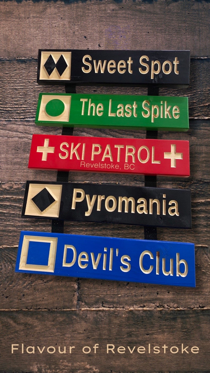 CUSTOM 3x13 wood carved ski trail inspired signs image 7