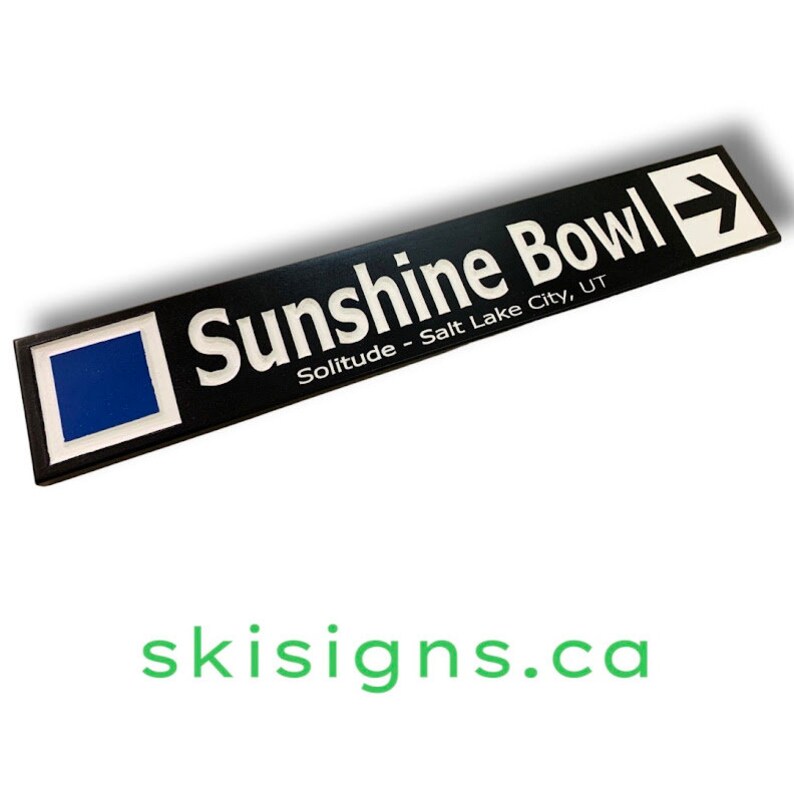 CUSTOM 8”x36” Carved Wood Ski Trail Sign