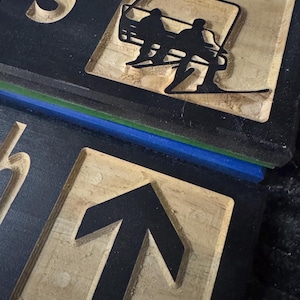 Cabin Decor Custom Wood Carved Ski Trail Sign — 4x24 Inch image 13