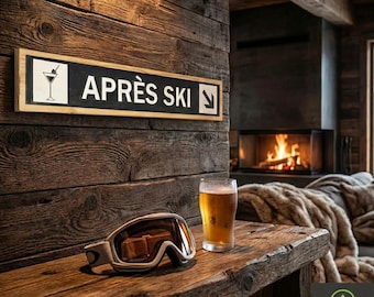 Personalized Wood Carved Après Ski Sign: Custom Lodge Decor