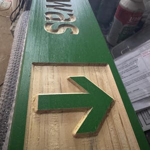 Cabin Decor Custom Wood Carved Ski Trail Sign — 4x24 Inch image 15