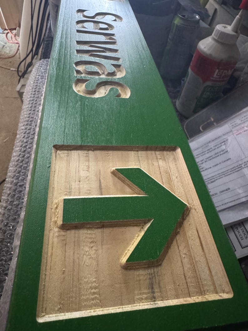 Cabin Decor Custom Wood Carved Ski Trail Sign — 4x24 Inch image 15