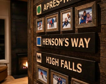 Cabin Decor Custom Wood Carved Ski Trail Sign — 4x24 Inch