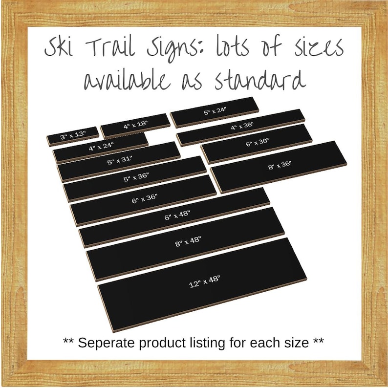Cabin Decor Custom Wood Carved Ski Trail Sign — 4x24 Inch image 4