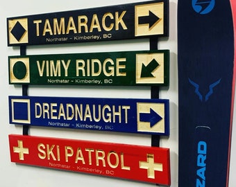 Personalized wood ski trail sign 4"x24" (volume discounts)