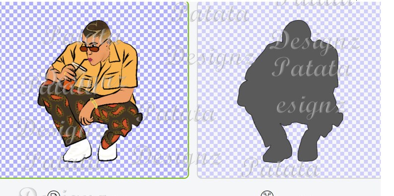Download BAD BUNNY fan clipart png jpg files for cricut cutting | Etsy