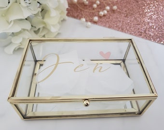 gold glass trinket box